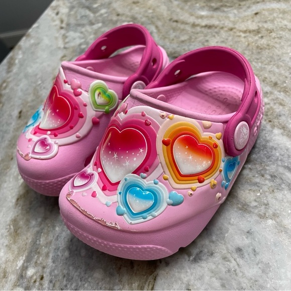 Kid’s Crocs Hearts Light Up Clogs Girls C6 - Picture 12 of 12